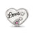 Antiqued Crystals From Swarovski Enamel Heart Charm Bead in Sterling Silver