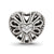 Antiqued CZ Heart Charm Bead in Sterling Silver