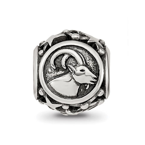 Zodiac Capricorn Charm Bead in Sterling Silver
