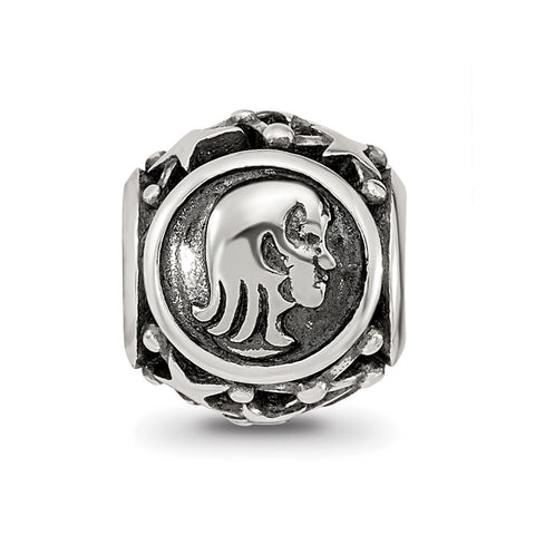 Zodiac Virgo Charm Bead in Sterling Silver