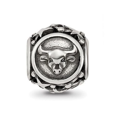 Zodiac Taurus Charm Bead in Sterling Silver