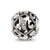 CZ Letter M Charm Bead in Sterling Silver