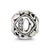CZ Letter O Charm Bead in Sterling Silver