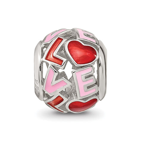 Love Charm Bead in Sterling Silver