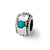 Turquoise CZ Charm Bead in Sterling Silver