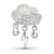 CZ Enamel Storm Cloud Charm Bead in Sterling Silver