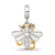 CZ Bee,Honeycomb 2-Piece Charm Dangle Bead in Sterling Silver