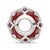 Red CZ Floral Charm Bead in Sterling Silver