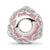 Pink & White CZ Charm Bead in Sterling Silver