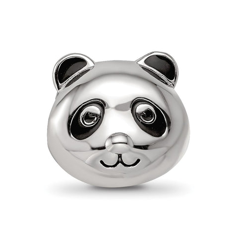 Enamel Panda Bear Charm Bead in Sterling Silver