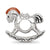 Rhod-Pl Crystals From Swarovski Enamel Rocking Horse Charm Bead in Sterling Silver