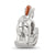 Rhod-Pl Crystals From Swarovski Enamel Rocking Horse Charm Bead in Sterling Silver
