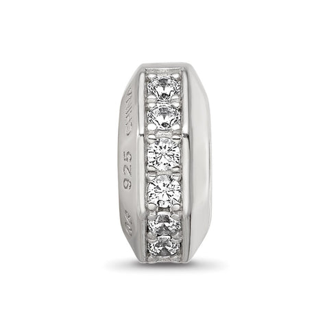 CZ Hinged Charm Bead in Sterling Silver