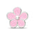 Pink Enamel Flower Charm Bead in Sterling Silver