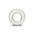 White Enamel CZ Swirl Design Charm Bead in Sterling Silver