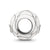 White Enamel CZ Loop Pattern Charm Bead in Sterling Silver