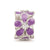 Purple Enamel CZ Floral Charm Bead in Sterling Silver
