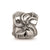 Antiqued Flower & Leaves Round Charm Bead in Sterling Silver