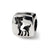Aries Zodiac Antiqued Charm Bead in Sterling Silver