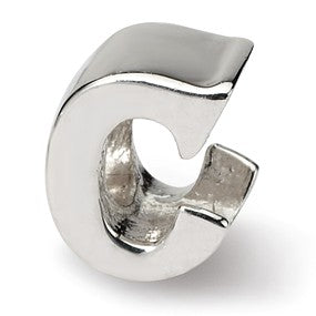 Sterling Silver Letter C Bead Charm hide-image