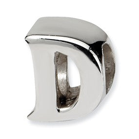 Sterling Silver Letter D Bead Charm hide-image