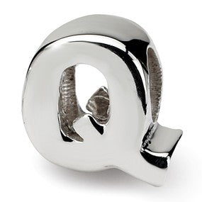 Sterling Silver Letter Q Bead Charm hide-image