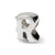 Letter R Charm Bead in Sterling Silver