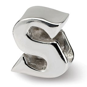 Sterling Silver Letter S Bead Charm hide-image
