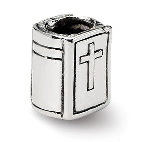 Sterling Silver Bible Bead Charm hide-image