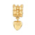 Heart Charm Dangle Bead in Gold Plated