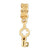 Gold Plated Key Dangle with Hearts Bead Charm hide-image