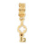 Key Dangle with Hearts Charm Bead in Gold Plated