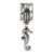 Sea Horse Charm Dangle Bead in Sterling Silver
