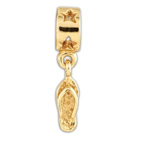 Gold Plated Flip Flop Dangle Bead Charm hide-image
