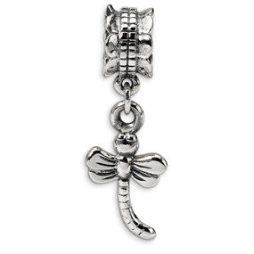 Sterling Silver Dragonfly Dangle Bead Charm hide-image