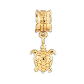 Gold Plated Turtle Dangle Bead Charm hide-image
