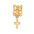 Cross Charm Dangle Bead in Gold Plated