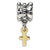 Cross Charm Dangle Bead in Sterling Silver & Gold Plated