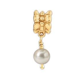 Sterling Silver GP FW Cultured Pearl Dangle Bead Charm hide-image