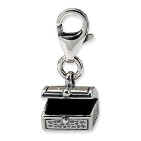 Sterling Silver Treasure Chest Click-on for Bead Charm hide-image