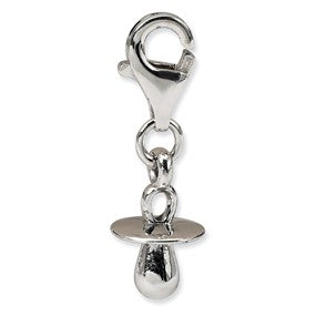 Sterling Silver Baby Pacifier Click-on for Bead Charm hide-image
