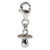 Baby Pacifier Click-on Charm in Sterling Silver
