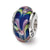 Blue/Pink Hand-blown Glass Charm Bead in Sterling Silver