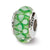 Green Floral Hand-blown Glass Charm Bead in Sterling Silver