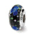 Blue Hand-blown Glass Charm Bead in Sterling Silver
