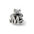 Kids Letter M Charm Bead in Sterling Silver