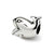 Kids Whale Charm Bead in Sterling Silver
