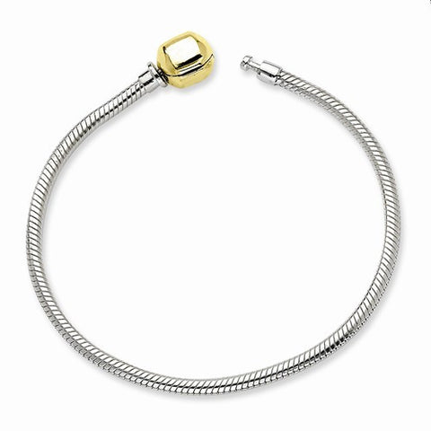 Sterling Silver & 14K Yellow Gold Reflections Clasp Bead Bracelet