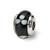 Kids Black Hand-blown Glass Charm Bead in Sterling Silver