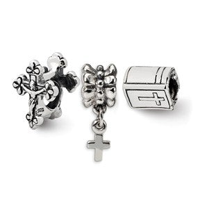 Sterling Silver Religious Boxed Bead Set Charm hide-image